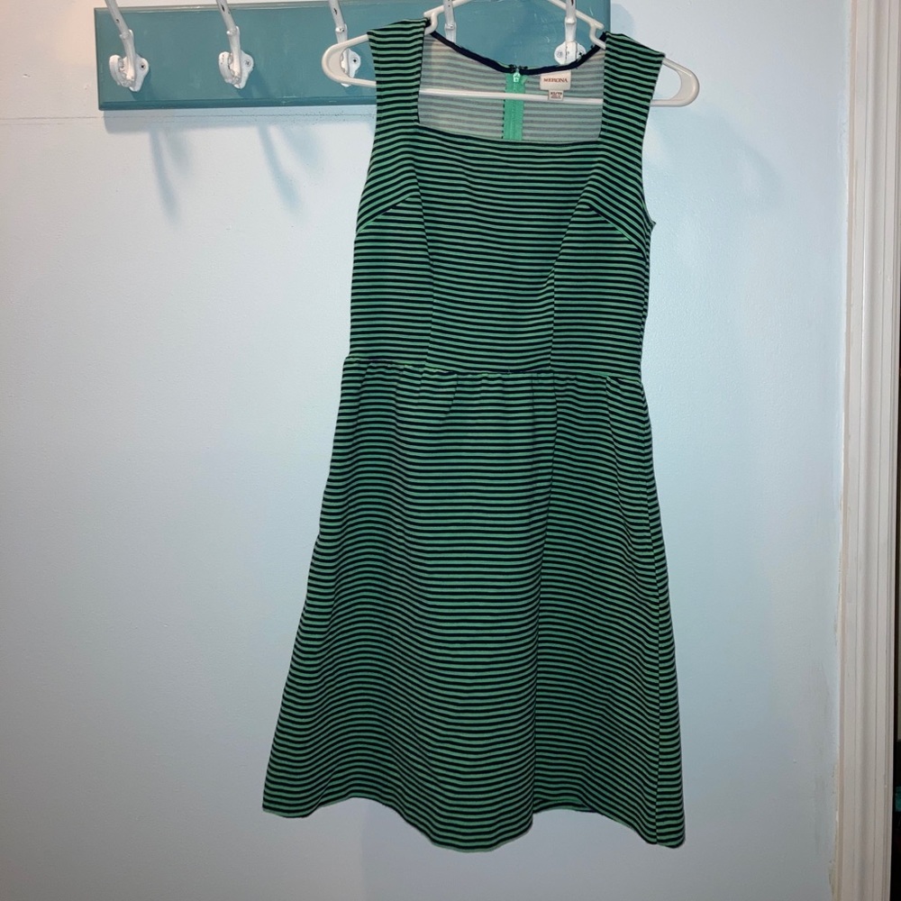 Merona A-line XS Green/navy dress